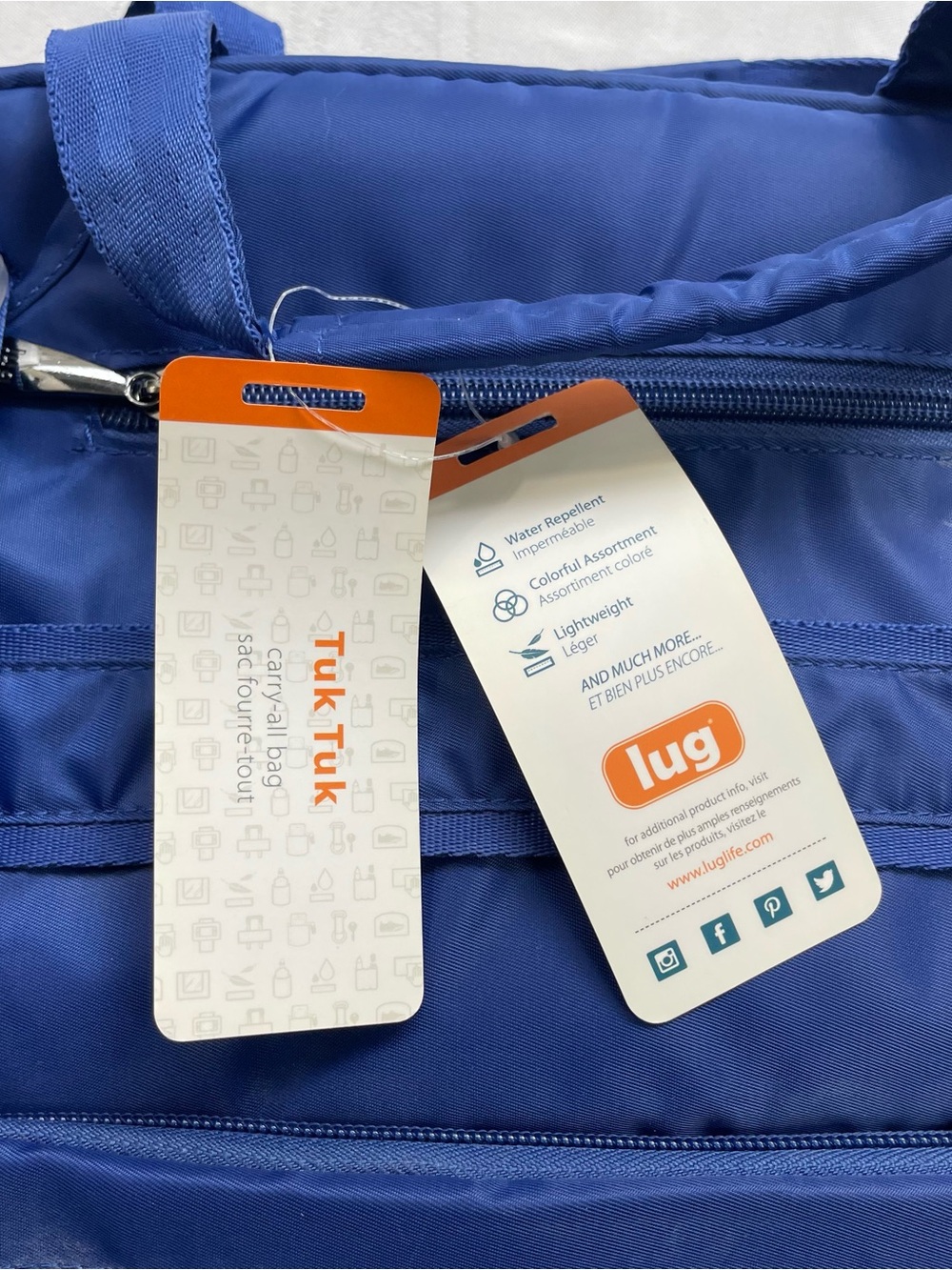 NEW Lug Tuk Tuk Travel Bag Cobalt Blue Quilted Pockets Stroller Straps NWT - Picture 15 of 16